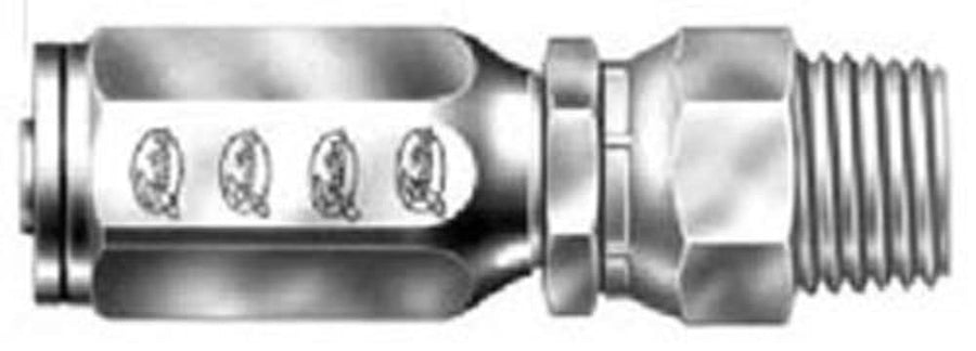 Gates Field Attachable Type T 12C1T-12RMPX for G1 Hose, 1 Wire, Male Pipe Swivel NPTF Without 30 Cone Seat, 3/4" ID, 4.27"