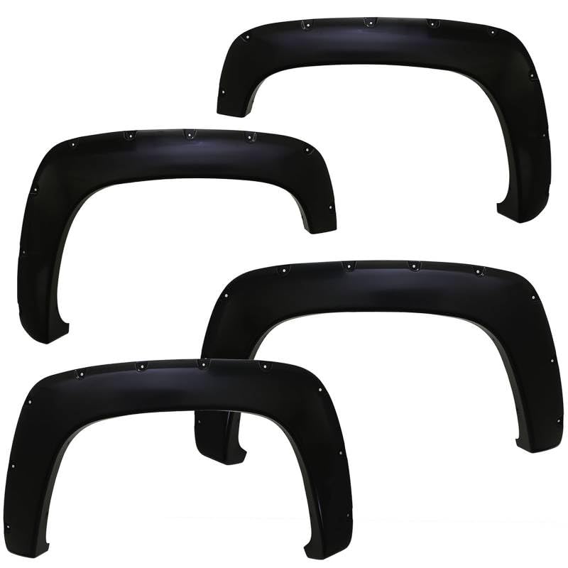 Fender Flares Black Horse Riveted Style Compatible with 2004-2015 Nissan Titan-FF-NITI01-SM-PKT