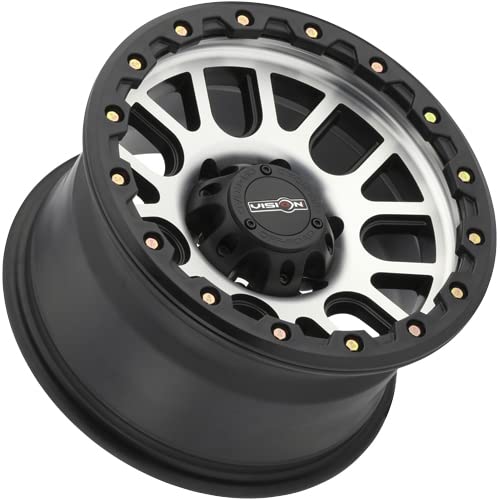 Black VISION OFF-ROAD NEMESIS Wheel with Matte MACHINED FACE (0 x 9. inches /5 x 139 mm, -12 mm Offset)