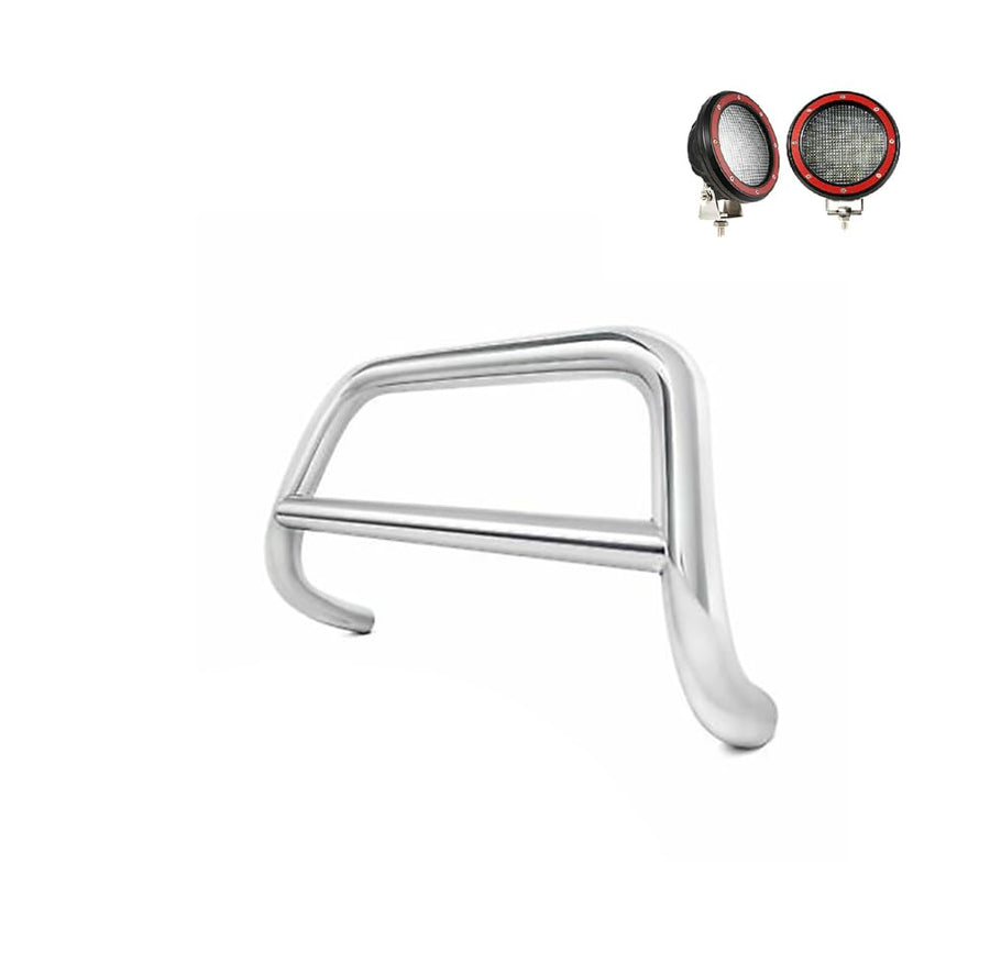 A Bar Kit Black Horse No skid plate Stainless Steel Compatible with 2001-2008 Ford Ranger|2001-2010 Mazda B2300 ( Pickup truck )-CBS-FOB1501-PLFR