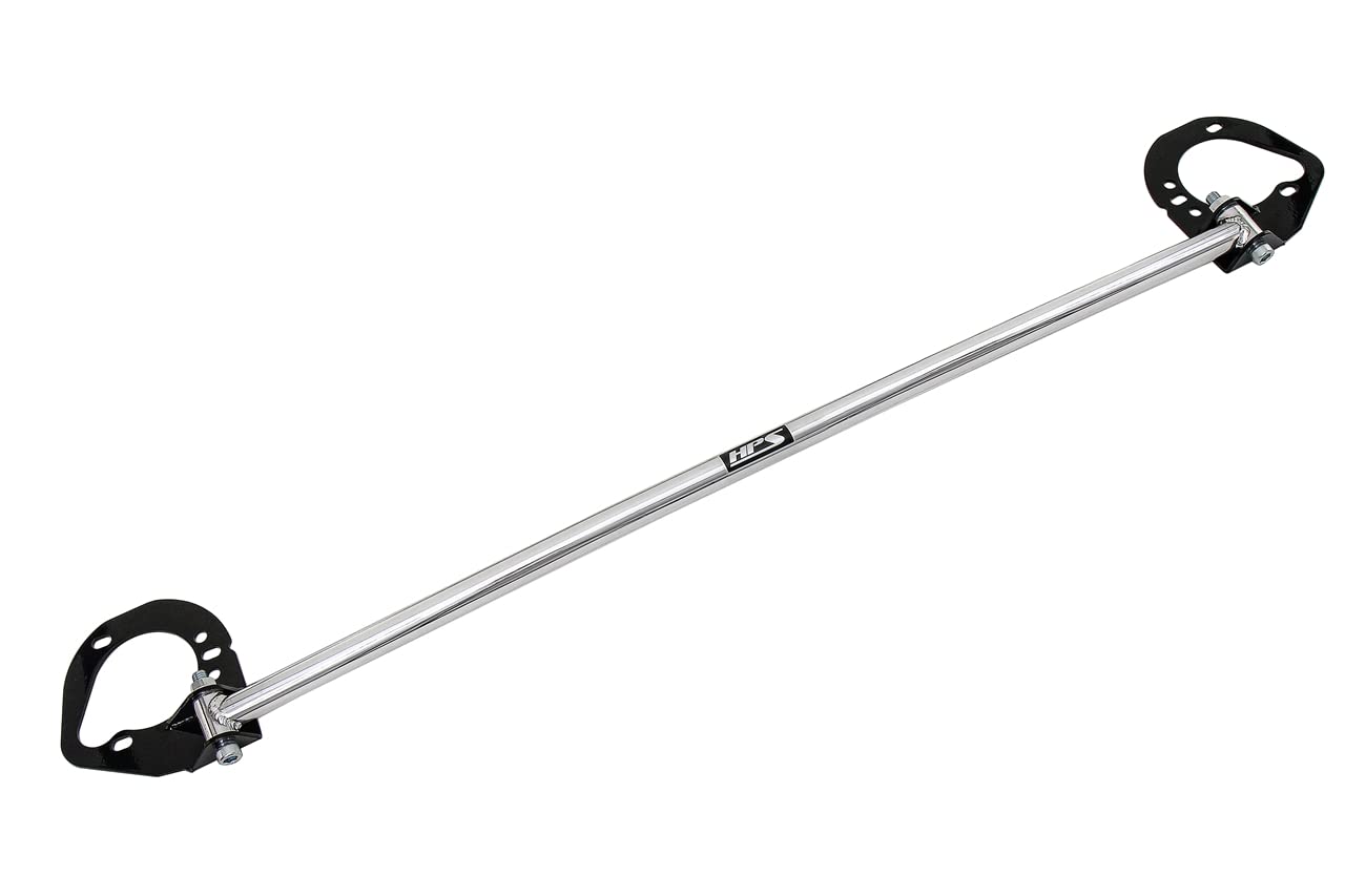 Performance HPS Polished Front Strut Bar Tower Brace Compatible for 2002-2006 BMW E46 with flat top strut towers, 42-103P