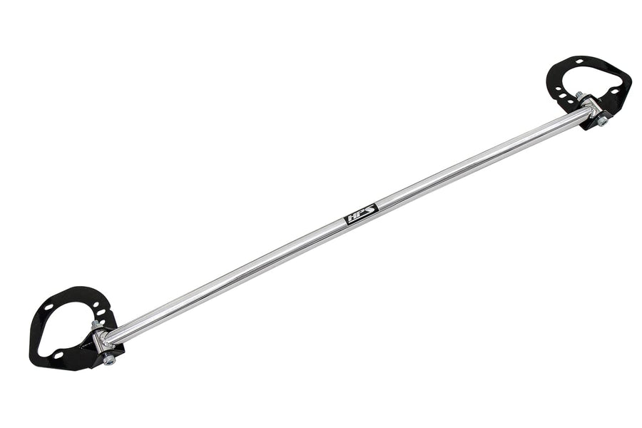 Performance HPS Polished Front Strut Bar Tower Brace Compatible for 2002-2006 BMW E46 with flat top strut towers, 42-103P