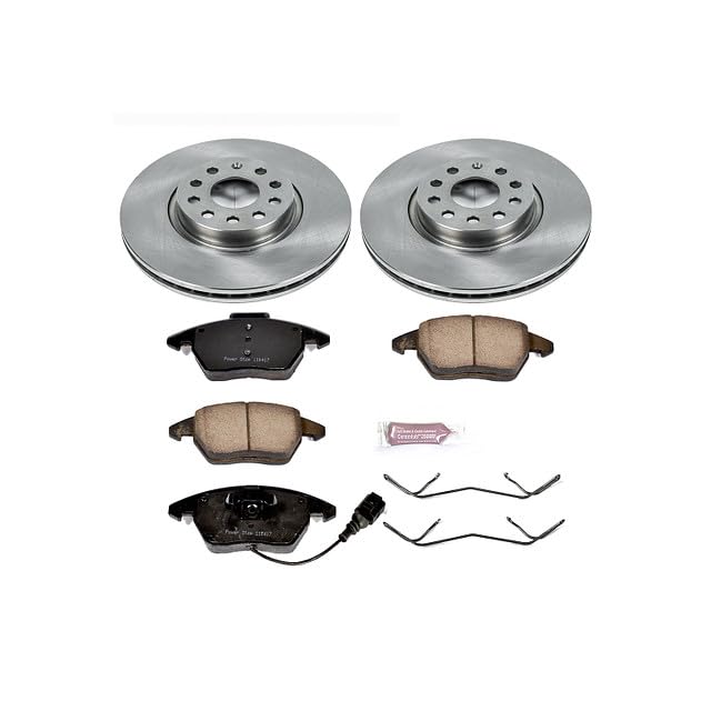 POWERSTOP Autospecialty KOE2259 Front Replacement Brake Kit-OE Brake Rotors & Ceramic Brake Pads For A3 A3 Quattro TT TT Quattro VW Beetle VW CC VW Eos VW GTI VW Jetta VW Passat [Model Specific]