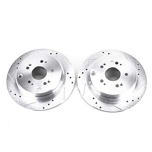 Power Stop Rear JBR1158XPR Drilled & Slotted Evolution Rotor Pair For Acura RDX 2007-2018, Honda CR-V 2005-2016 [Model Specific]