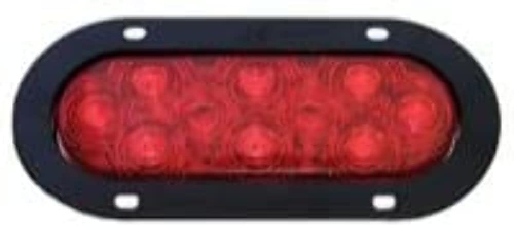 Piranha LED Oval Stop, Turn Tail Light - Red with Flange Peterson M423R-2