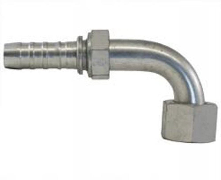 GlobalSpiral Couplings Gates 20GS-20FFORX90M, Female Flat-Face O-Ring Swivel, Zinc Plated Carbon Steel, 6.77", 90° Bent Tube, 1 1/4" ID