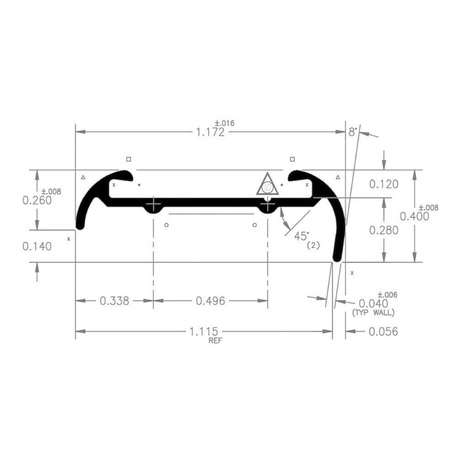 16' AP Products Short Lip BLK EA