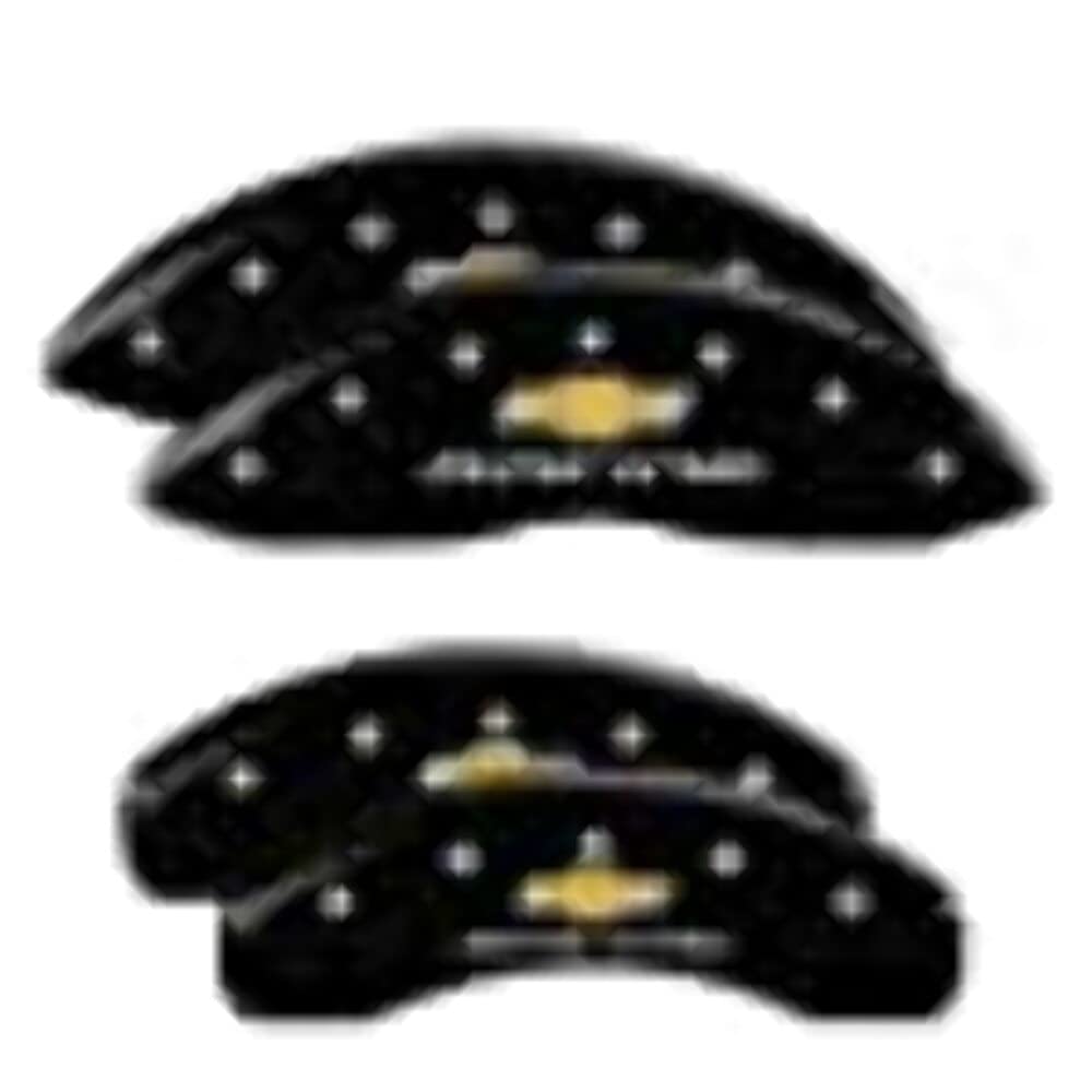 Chevy Racing MGP Caliper Covers 14253SBRCBK Black Powder Coat Finish, Silver Characters, Set of 4
