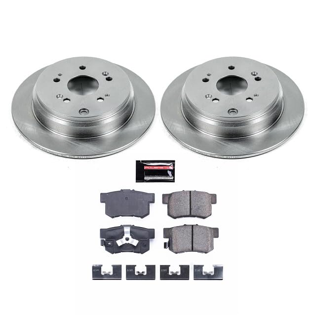 Brake Kit POWERSTOP For 2010-2012 Acura RDX [FWD Model], 2013-2018 Acura RDX, 2005-2016 Honda CR-V - Autospecialty Rear Replacement Brake Rotors and Ceramic Brake Pads, KOE206