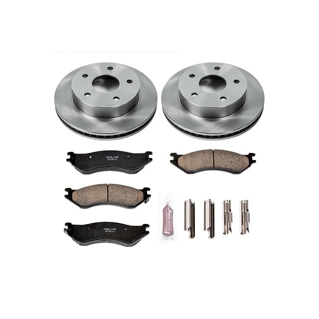 POWERSTOP Autospecialty KOE5143 Front Replacement Brake Kit-OE Brake Rotors & Ceramic Brake Pads For Dodge Ram 1500 2000-2001 [Model Specific]