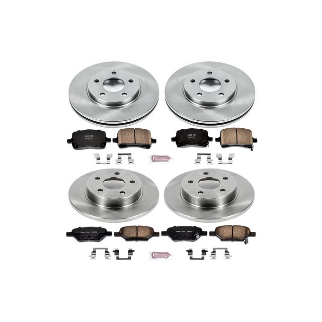 POWERSTOP Autospecialty KOE1618 Front and Rear Replacement Brake Kit-OE Brake Rotors & Ceramic Brake Pads For Chevrolet Malibu 2004-2008, Pontiac G6 2006-2007 [Model Specific]
