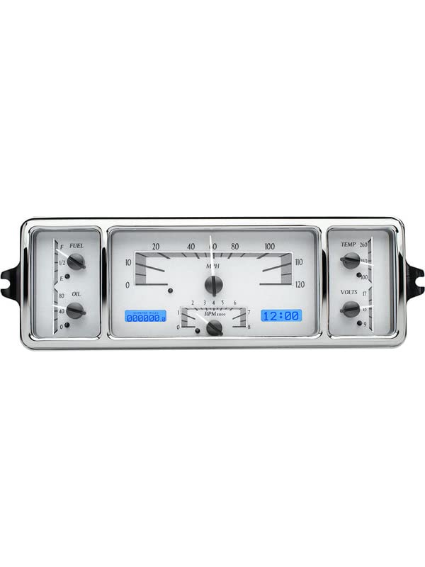 Dakota Digital 39 Chevy Analog Dash Gauges System Silver Alloy / Blue VHX-39C-S-B