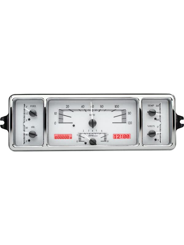 Dakota Digital 39 Chevy Analog Dash Gauges System Silver Alloy Red VHX-39C-S-R