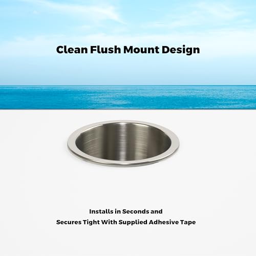 Stainless Steel Flush Drink Holder Whitecap Industries S-3511C - 3-7/8" Cutout, 2-1/4" to 3-1/8" Depth