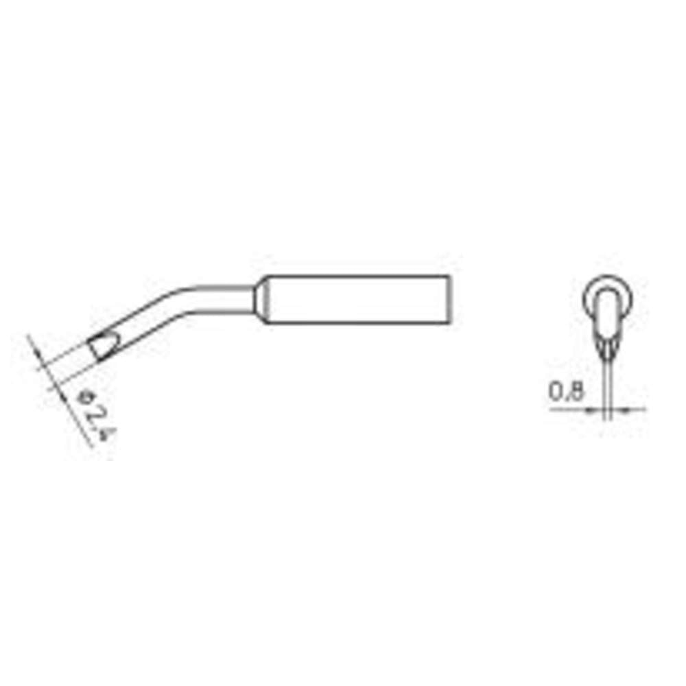 Weller XNTBX T0054488299 SOLD TIP, BENT CHISEL 2.4x0.8MM, Black