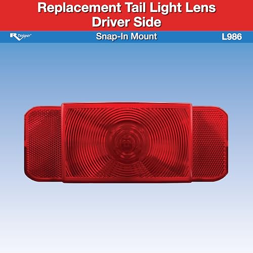 Replacement RV Designer L986 Tail Light Lens Driver Side, DOT‑Compliant