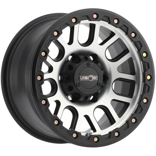 Black VISION OFF-ROAD NEMESIS Wheel with Matte MACHINED FACE (0 x 9. inches /5 x 139 mm, -12 mm Offset)