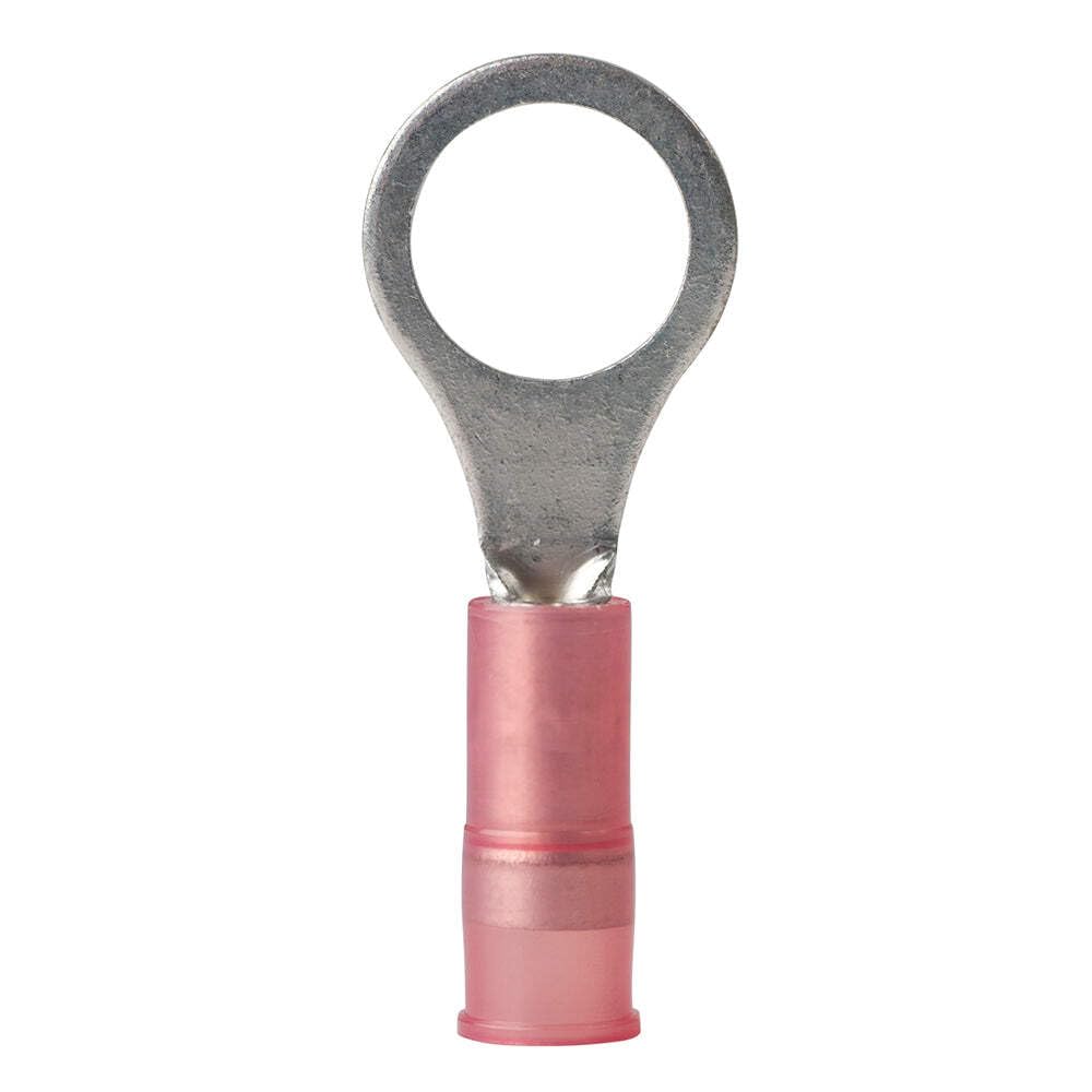 Marine Grade Ancor 210204 Electrical Nylon Insulated Double Crimp Funnel Entry Ring Terminals with Insulation Grip (22 to 18-Gauge, Size 1/4 Screw, 25-Pack)