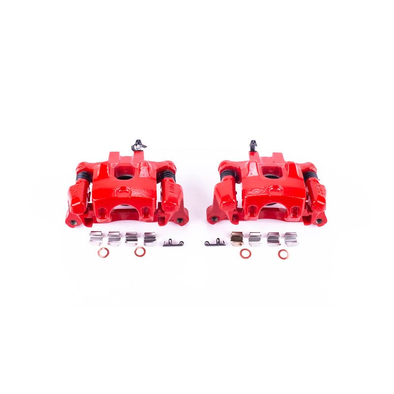 Power Stop Pair of High-Temp Red Powder Coated Rear Calipers For Toyota Camry 2000-2001, Toyota Solara 2000-2003 [Model Specific]