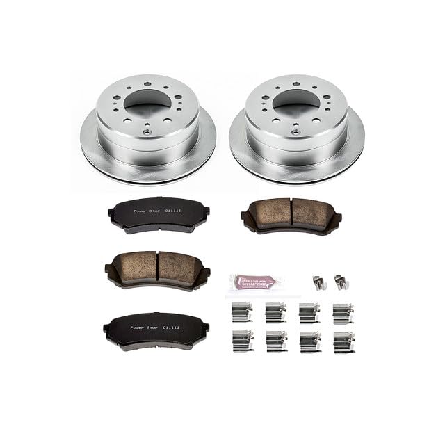 POWERSTOP Autospecialty KOE1134 Rear Replacement Brake Kit-OE Brake Rotors & Ceramic Brake Pads For Lexus LX470 1998-2007, Toyota Land Cruiser 1998-2007 [Model Specific]