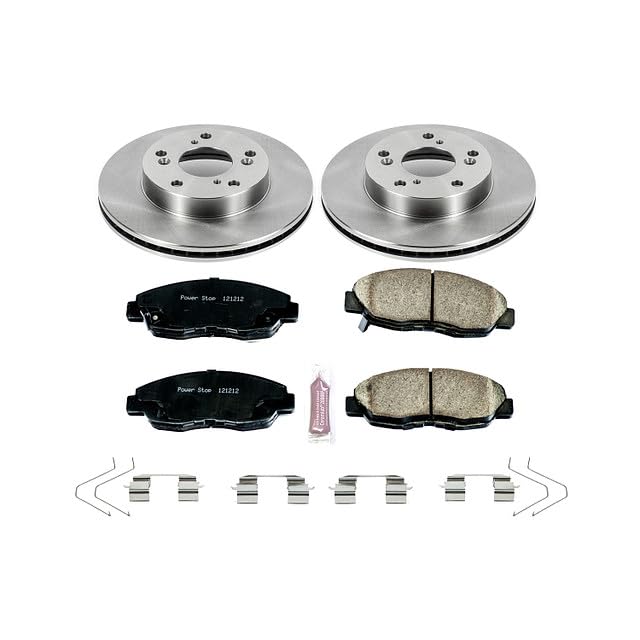 Power Stop Autospecialty KOE6319 Front Replacement Brake Kit-OE Brake Rotors & Ceramic Brake Pads For Honda Civic 2012-2015 [Model Specific]