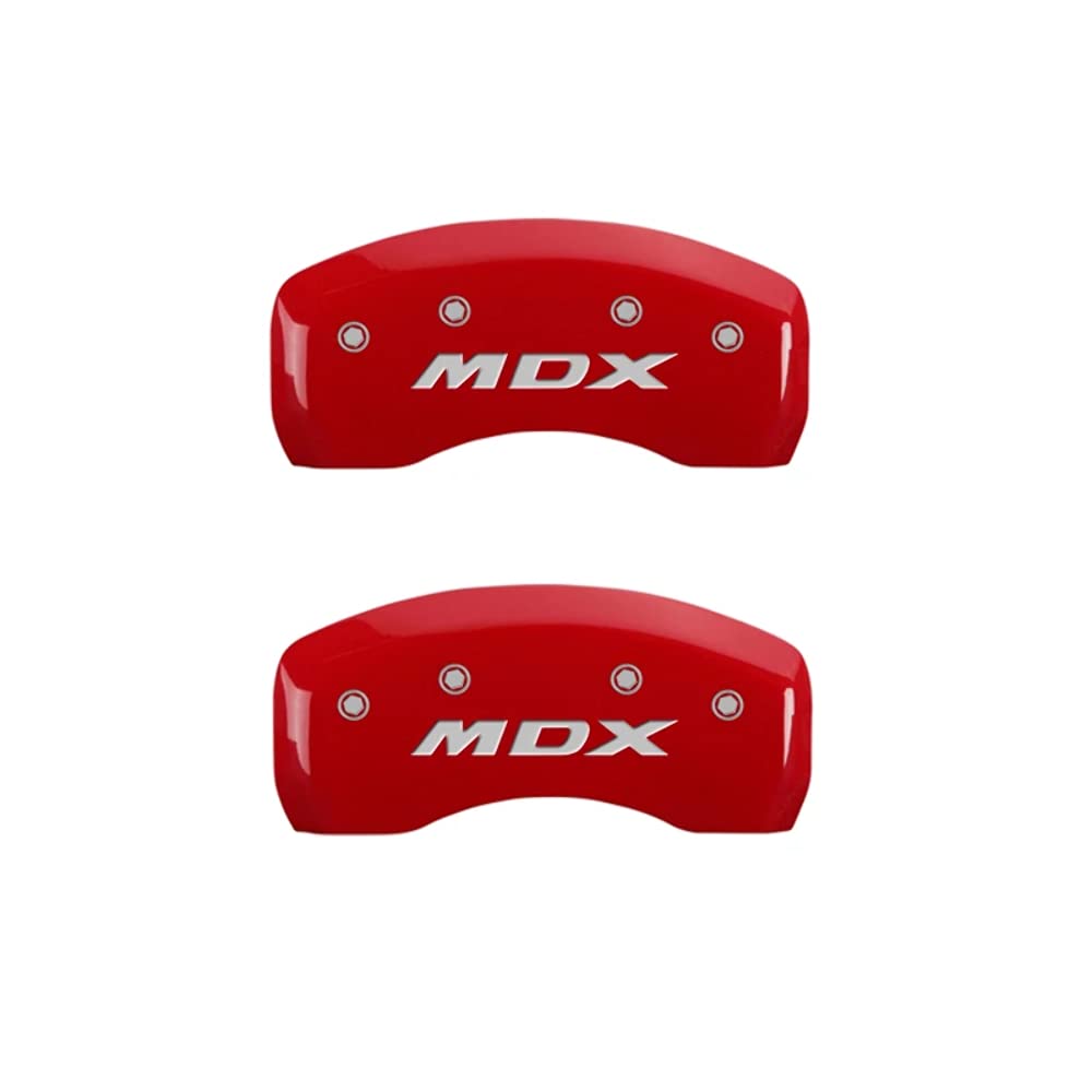 MGP Caliper Covers Red Powder Coat Finish 39013SMDXRD Engraved Caliper Cover with Silver Characters, Set of 4 "Acura/MDX"