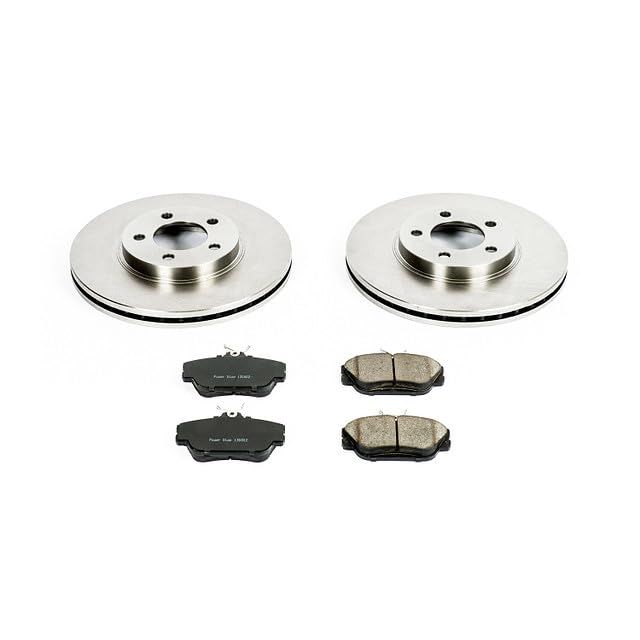 POWERSTOP Autospecialty KOE1318 Front Replacement Brake Kit-OE Brake Rotors & Ceramic Brake Pads For Taurus, Taurus, Thunderbird, Continental, Mark VIII, Cougar, Sable [Model Specific]
