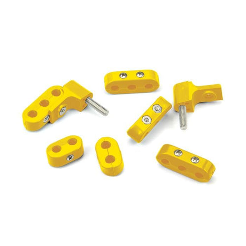 V6 Smoothie Wire Separator KIT for 7-8mm Plug Wires, 2 Brackets, 2 2-Place, and 4 3-Place Wire SEPARATORS, Yellow
