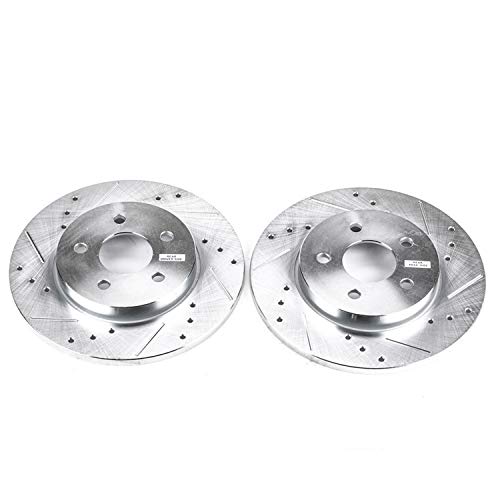 Power Stop Rear EBR817XPR Drilled & Slotted Rotor Pair For Jaguar X-Type 2002-2008 [Model Specific]
