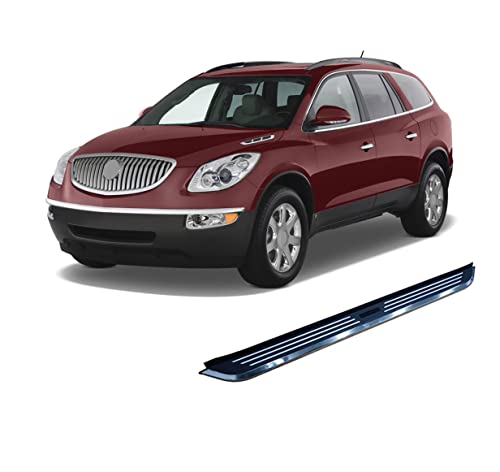 Pinnacle Black Horse Running Boards Black & Silver Compatible with 09-17 Traverse|07-09 Buick Enclave|07-17 GMC Acadia (Includes 2017 Limited Model & Excludes Denali)|07-10 Saturn Outlook-PICH79