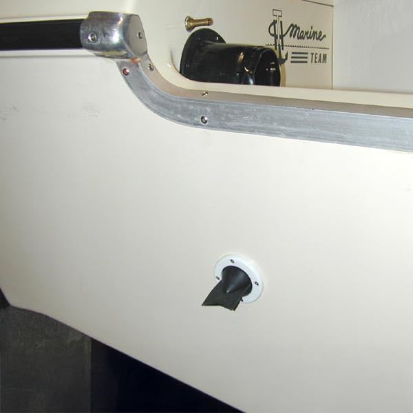 Duck Bill T-H Marine Scupper - White and Black - Universal Replacement for Flapper Scuppers - Seals Underwater Pressure - Fits Standard Drain Tubes - 2-3/4 in Outer Ring Diameter