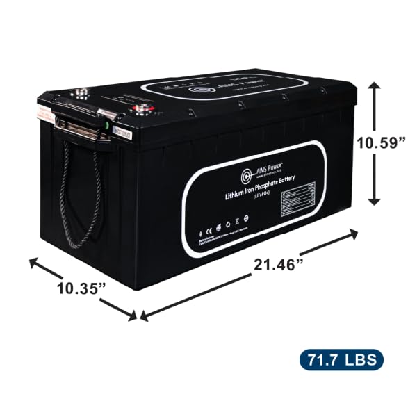 300Ah AIMS Power Lithium Battery 3.84 kW with Wake Up, Heater & BT Monitoring 12V LiFePO4