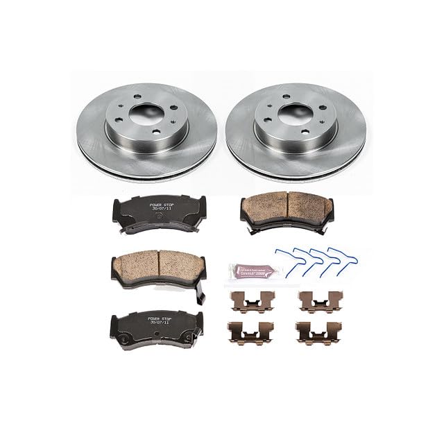 POWERSTOP Autospecialty KOE1172 Front Replacement Brake Kit-OE Brake Rotors & Ceramic Brake Pads For Nissan 200SX 1995-1998 | Nissan Sentra 1998-2000 [Vehicle Specific]