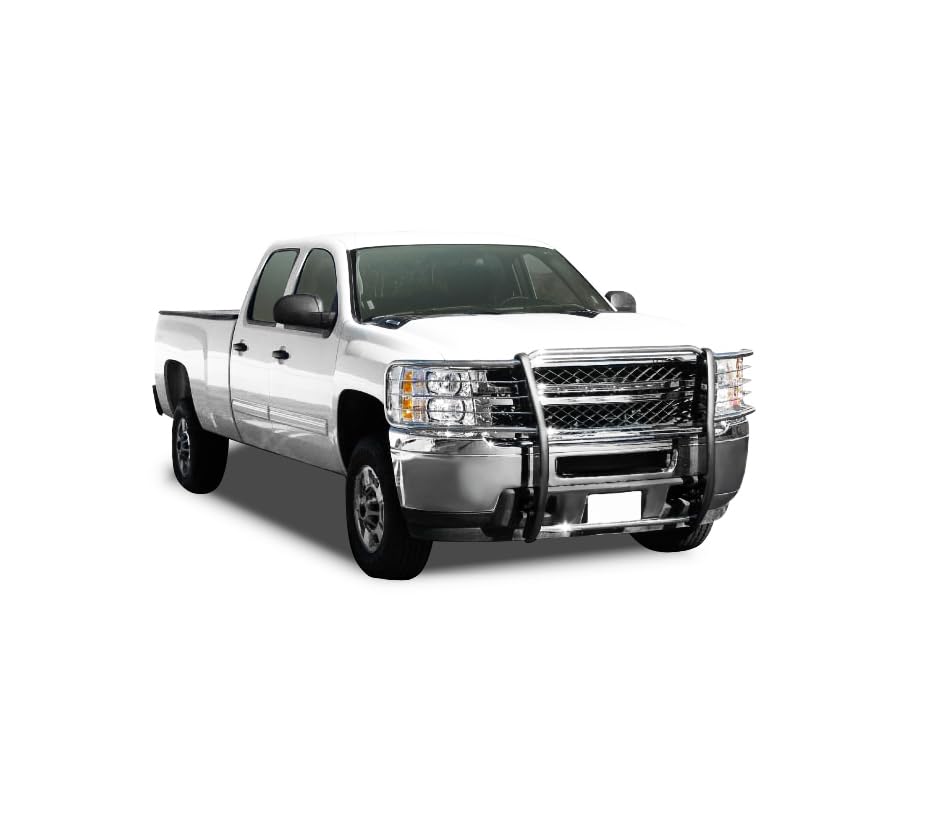 Grille Brush Black Horse Bumper Guard Modular Stainless Steel Compatible with 2014-2018 Chevrolet Silverado 1500-17GT27MSS