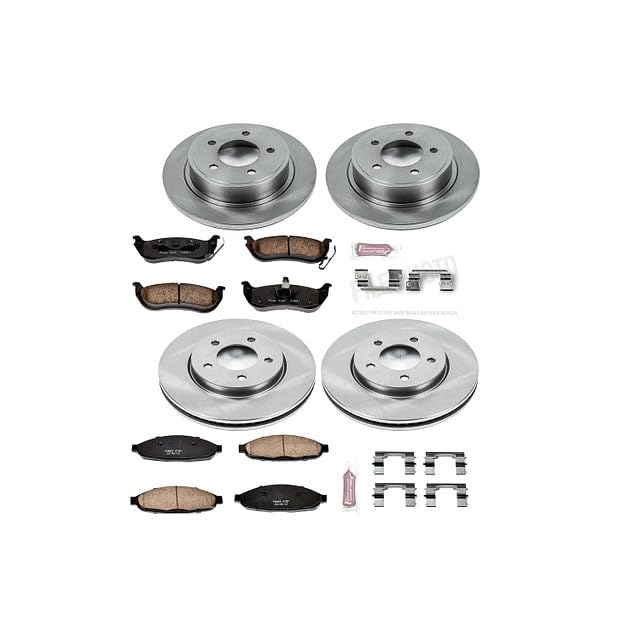 POWERSTOP Autospecialty KOE2838 Front and Rear Replacement Brake Kit-OE Brake Rotors & Ceramic Brake Pads For Chrysler Pacifica 2004-2008 [Model Specific]