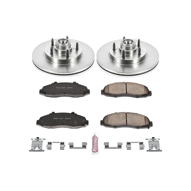 POWERSTOP Autospecialty KOE1863 Front Replacement Brake Kit-OE Brake Rotors & Ceramic Brake Pads For Ford F-150 1997-2000 [Model Specific]