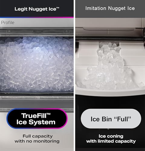 Opal 2.0 GE Profile with 0.75 Gallon Tank, Chewable Crunchable Countertop Nugget Ice Maker, Scoop included, 38 lbs in 24 hours, Pellet Ice Machine with WiFi & Smart Connected, Stainless Steel