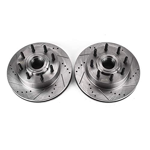 POWERSTOP Front AR85138XPR Drilled & Slotted Rotor Pair For Ford F-250 Super Duty 2006-2012, Ford F-350 Super Duty 2008-2012 [Model Specific]