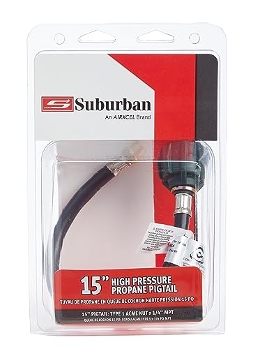 LP-PT15M Suburban 15-Inch Pigtail Type 1 Acme Nut with 1/4-Inch MPT for Easy and Safe Connection of Propane Gas in Your RV or Motorhome