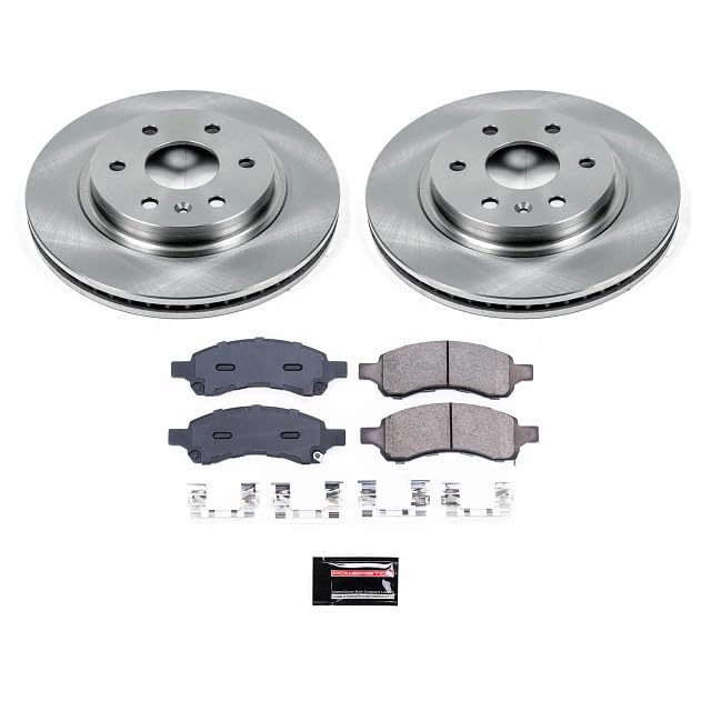 POWERSTOP Brake Kit For 2008-2017 Buick Enclave, 2009-2017 Chevy Traverse, Autospecialty 2007-2017 GMC Acadia - OE Brake Rotors and Ceramic Brake Pads, KOE4657