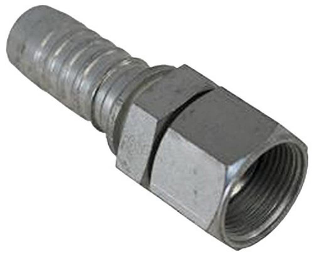 GlobalSpiral Couplings Gates 20GS-20FJX, Female JIC 37° Flare Swivel, Zinc Plated Carbon Steel, 5.29", 1 1/4" ID