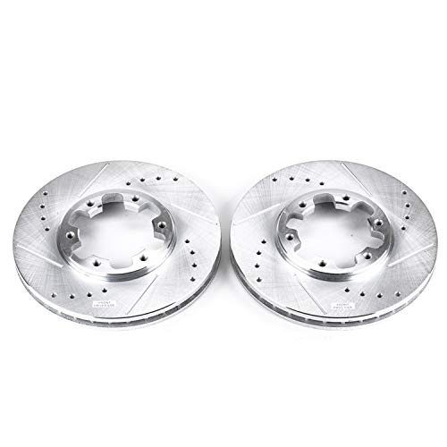 Power Stop Front JBR756XPR Drilled & Slotted Rotor Pair For Nissan Frontier 2003-2004, Nissan Pathfinder 1996-1999, Nissan Xterra 2000-2004 [Model Specific]