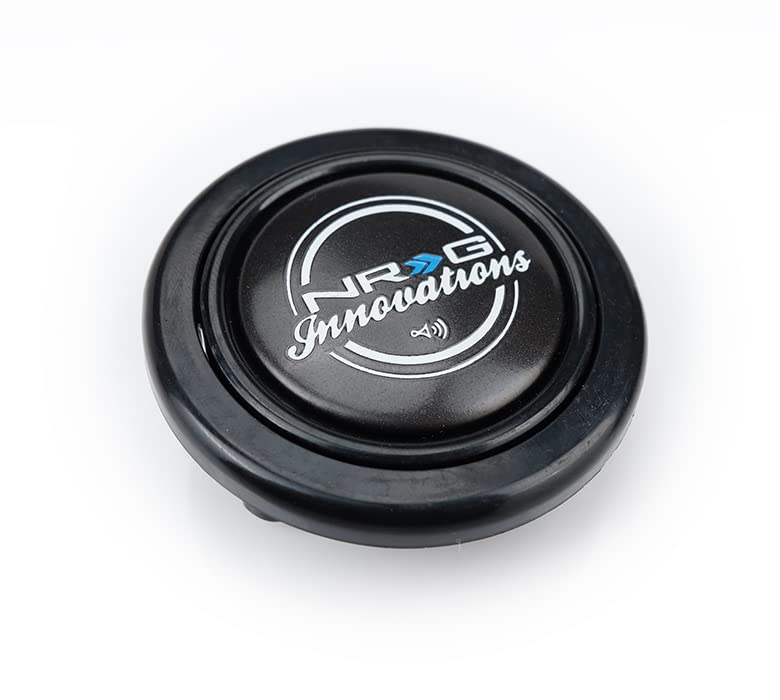 NRG Horn Button Steering Wheel - Black with NRG Round Style Logo - Part # HT-048