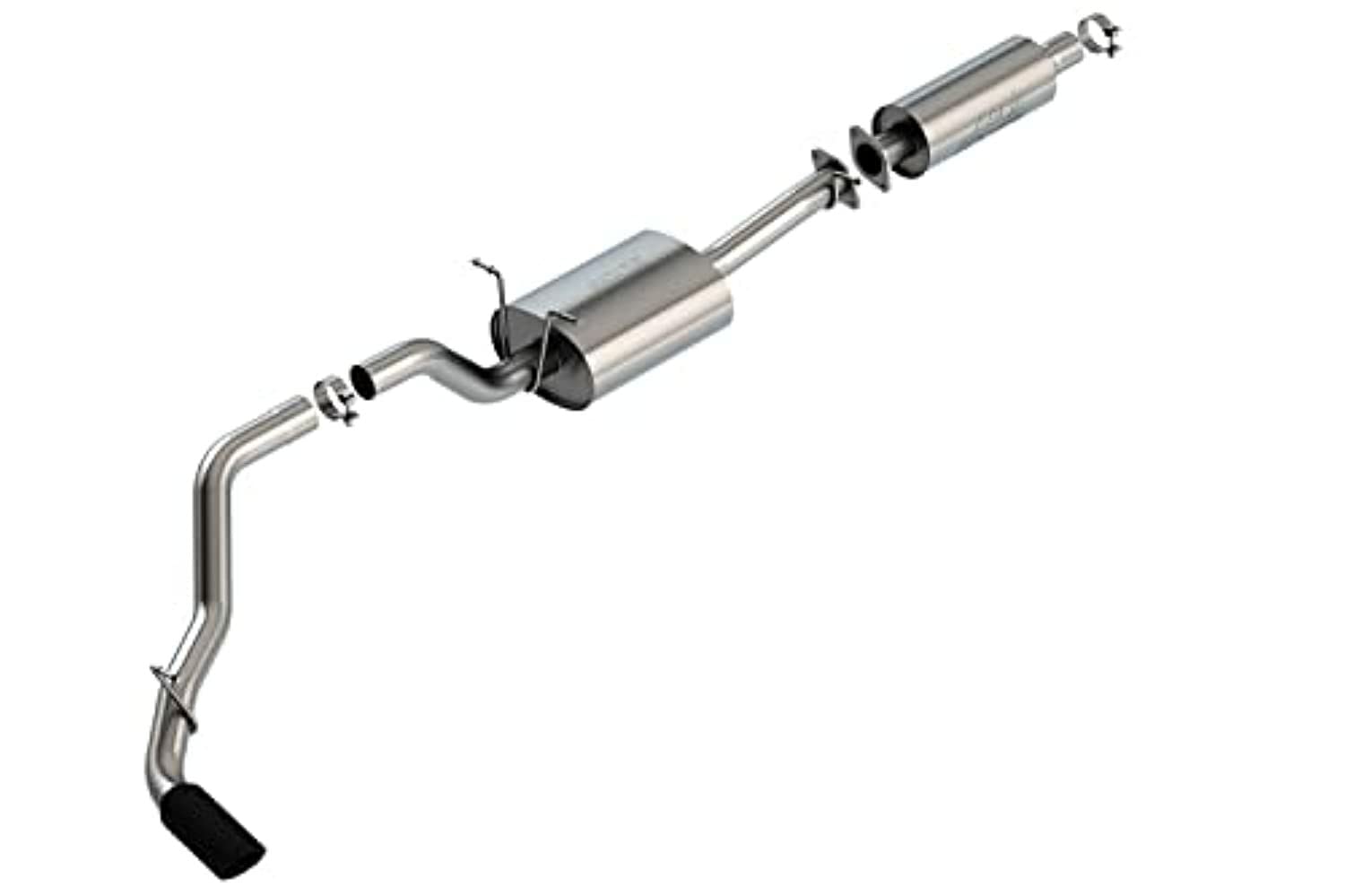 BORLA Cat-Back Exhaust 140860BC for '19-'24 Ram 1500 3.6L AT 2&4WD Ext. Cab (6' 4") Bed/Crew Cab (5' 7") Bed/Crew Cab (6' 4") Bed O.E. Single Exhaust. "Under Bumper" Exit. Incl. Rebel. EXC Ram Classic
