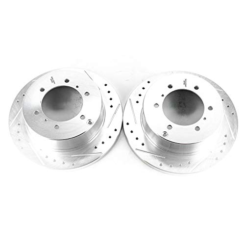 Power Stop Evolution Performance Drilled, Slotted & Plated Rear Brake Rotor Pair JBR724XPR For Mitsubishi Montero 1992-2000, Mitsubishi Montero Sport 1997-2004 [Model Specific]