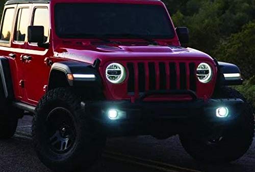 Rigid Industries 37107 Jeep Rubicon JL and Gladiator JT 2018-2020 1 Pc Plastic Bumper Fog Mount Kit Includes 1 Pair 360-Series 4 Inch SAE Selective Yellow