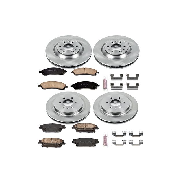Power Stop Autospecialty KOE4014 Front and Rear Replacement Brake Kit-OE Brake Rotors & Ceramic Brake Pads For Cadillac SRX 2004-2009 [Model Specific]