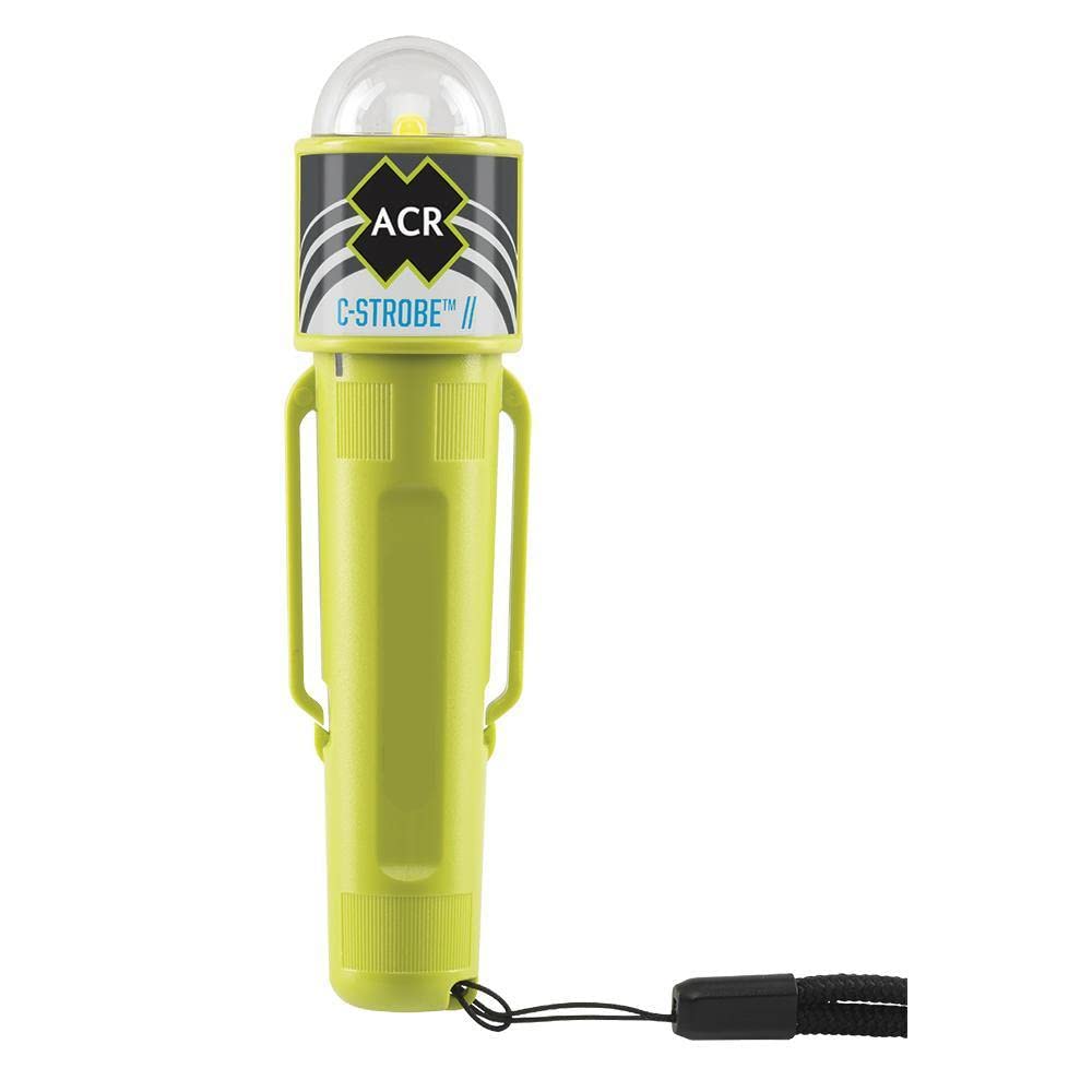 C-Strobe ACR LED Life Jacket Emergency Signal with Clip & Velcro Strap, USCG & Solas Approved. Requires AA Batteries (Card 3965.1) for Emergency signaling.