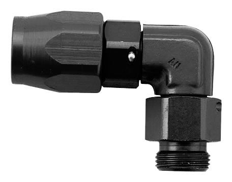 90 Degree Fragola -8AN x Hose End x 1/4 NPT - Black
