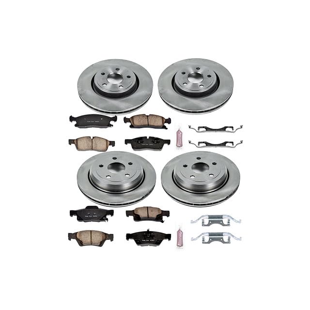 Power Stop Autospecialty KOE5955 Front and Rear Replacement Brake Kit-OE Brake Rotors & Ceramic Brake Pads For 2011 2012 2013 2014 2015 2016 2017 2018 2019 2020 Dodge Durango [Application Specific]